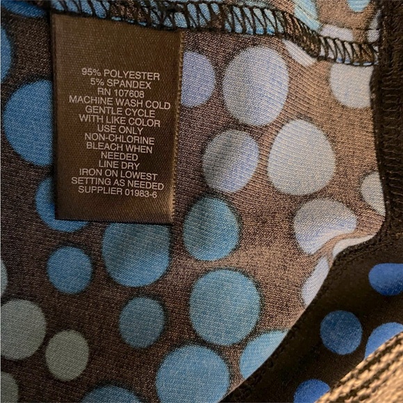 Liz Claiborne Black White Blue Polka Dot Dress - Picture 7 of 7